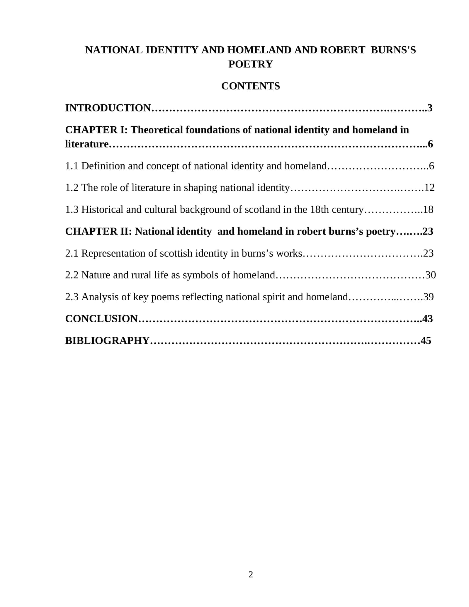 NATIONAL IDENTITY AND HOMELAND AND ROBERT BURNS'S POETRY