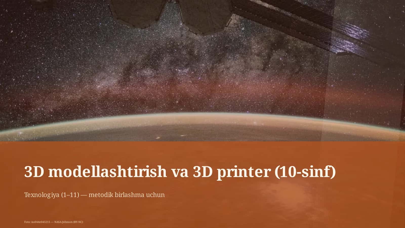 3D modellashtirish va 3D printer (10-sinf)