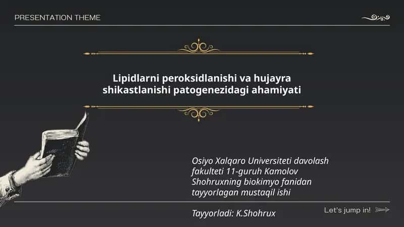 Lipidlarni peroksidlanishi va hujayra shikastlanishi patogenezidagi ahamiyati