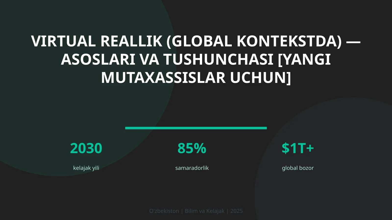 Virtual reallik (global kontekstda) — asoslari va tushunchasi [yangi mutaxassislar uchun]