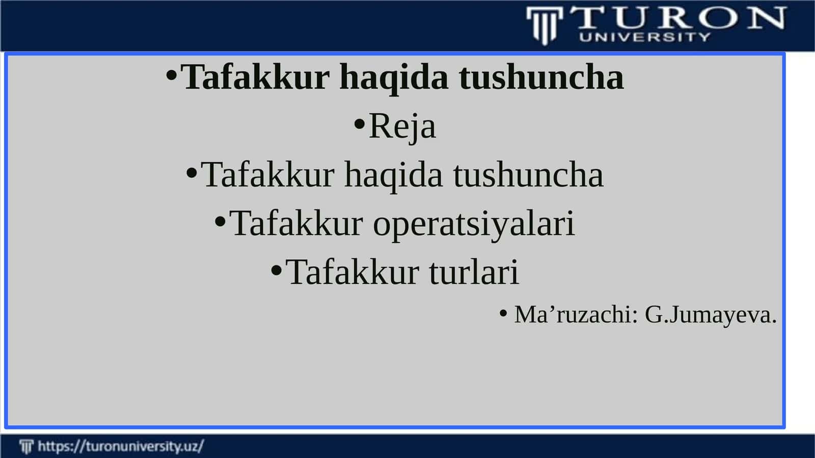Psixologiya. Tafakkur va nutq