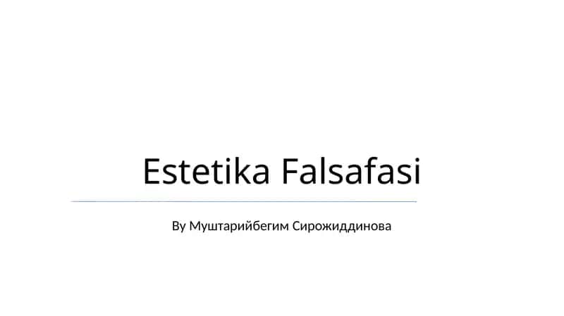 Estetika Falsafasi