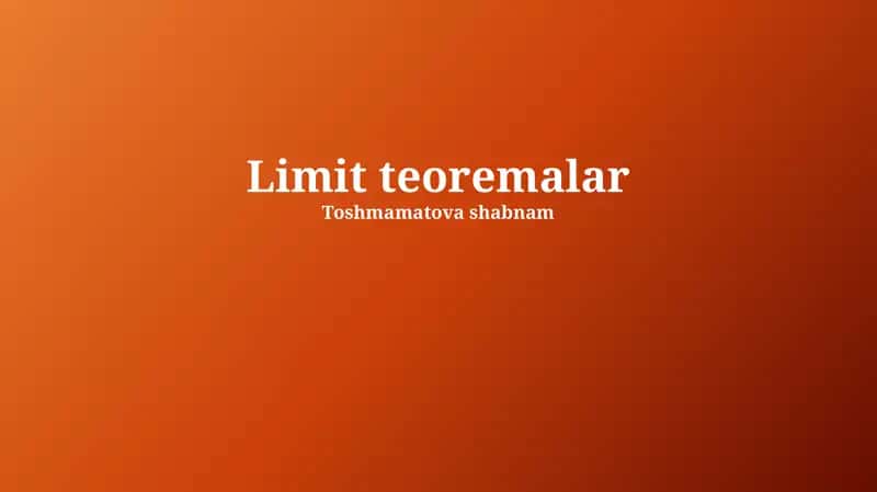 Limit teoremalar