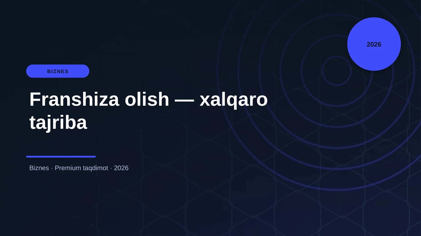 Franshiza olish — xalqaro tajriba