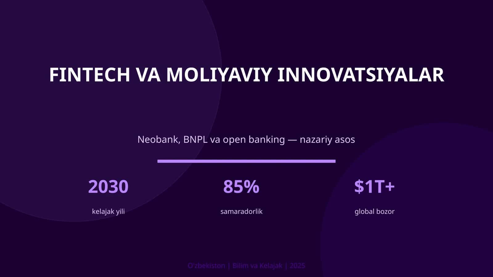 FINTECH VA MOLIYAVIY INNOVATSIYALAR