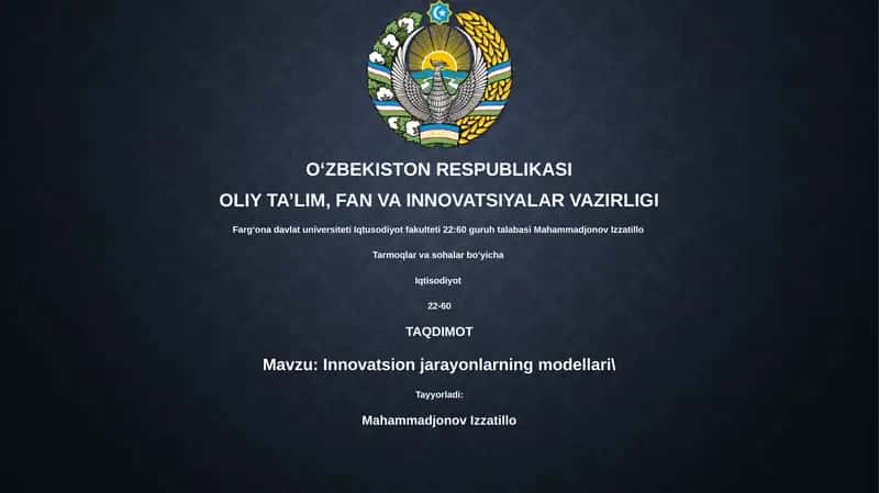 Innovatsion jarayonlarning modellari