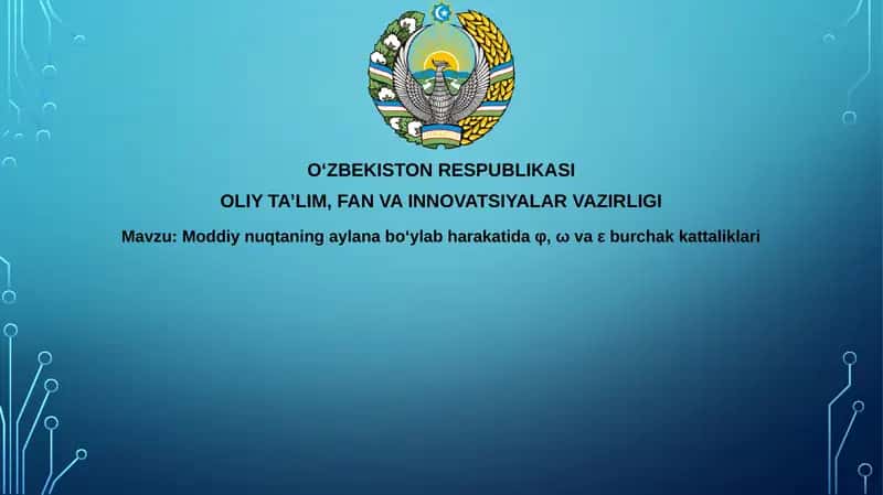 Moddiynuqtaning aylanish harakati