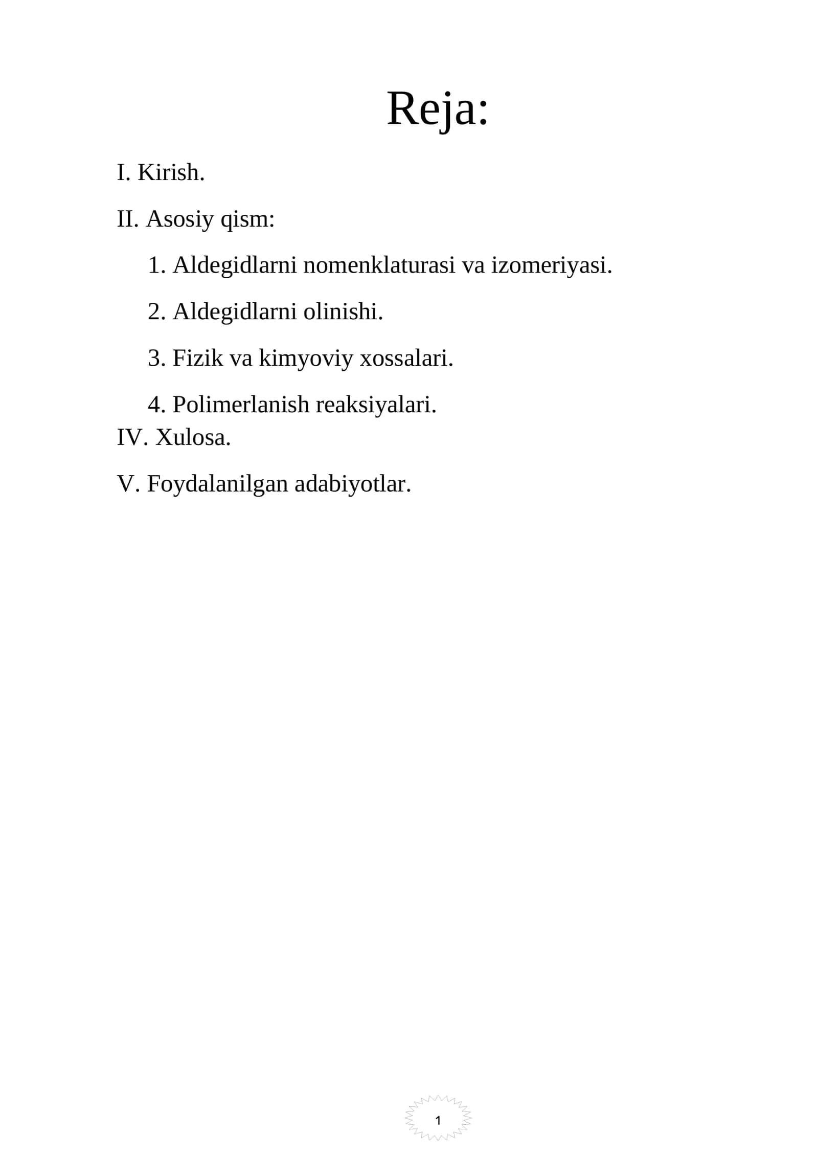 [Aldegidlarni nomenklaturasi va izomeriyasi.]