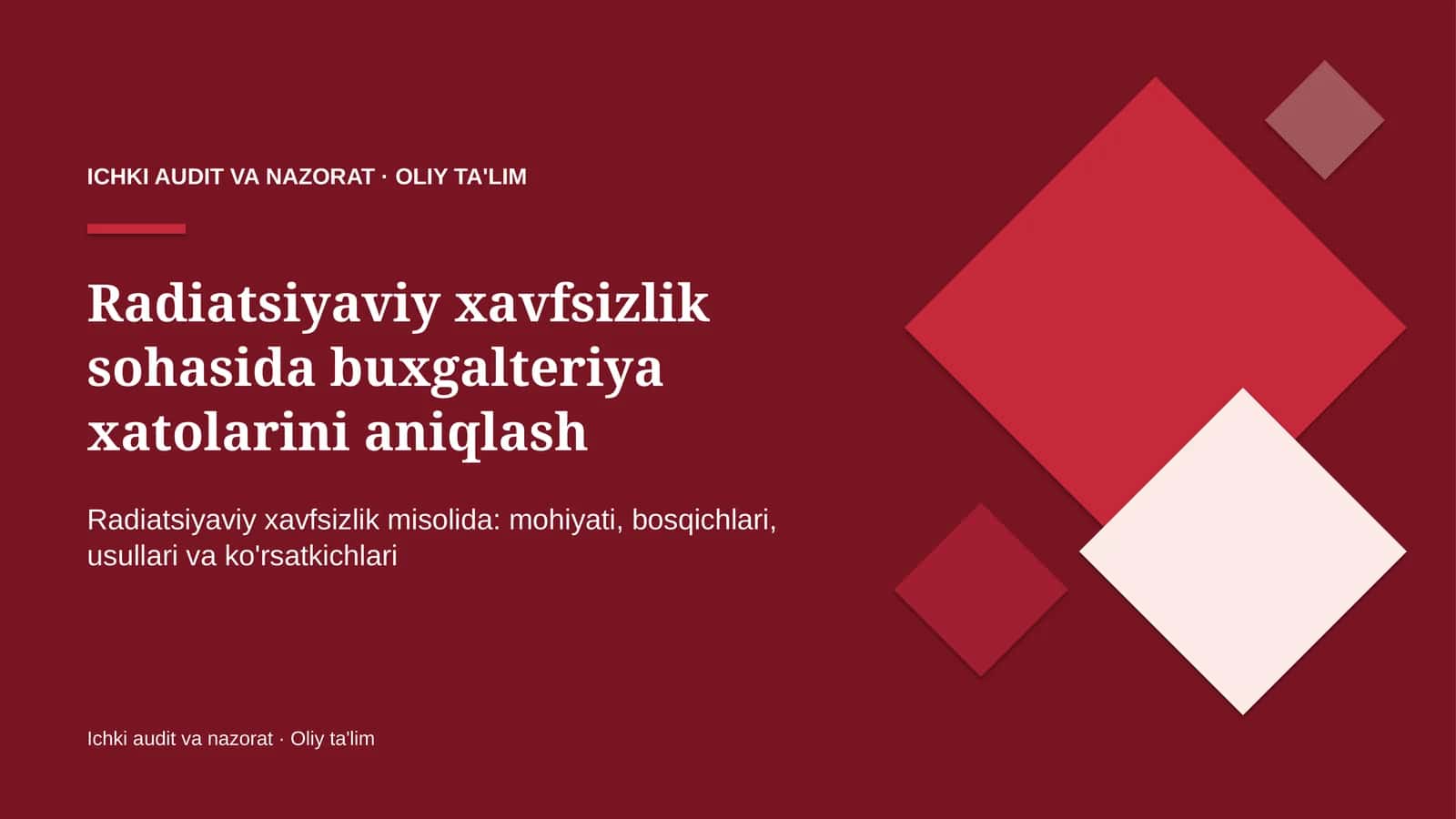 radiatsiyaviy xavfsizlik sohasida buxgalteriya xatolarini aniqlash 5443