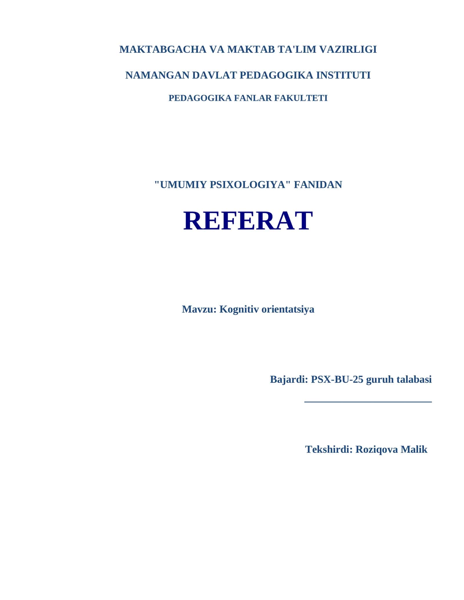 Kognitiv orientatsiya