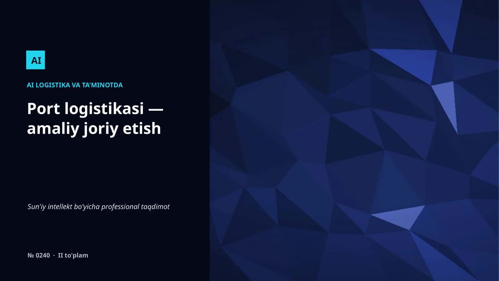 AI LOGISTIKA VA TA'MINOTDA