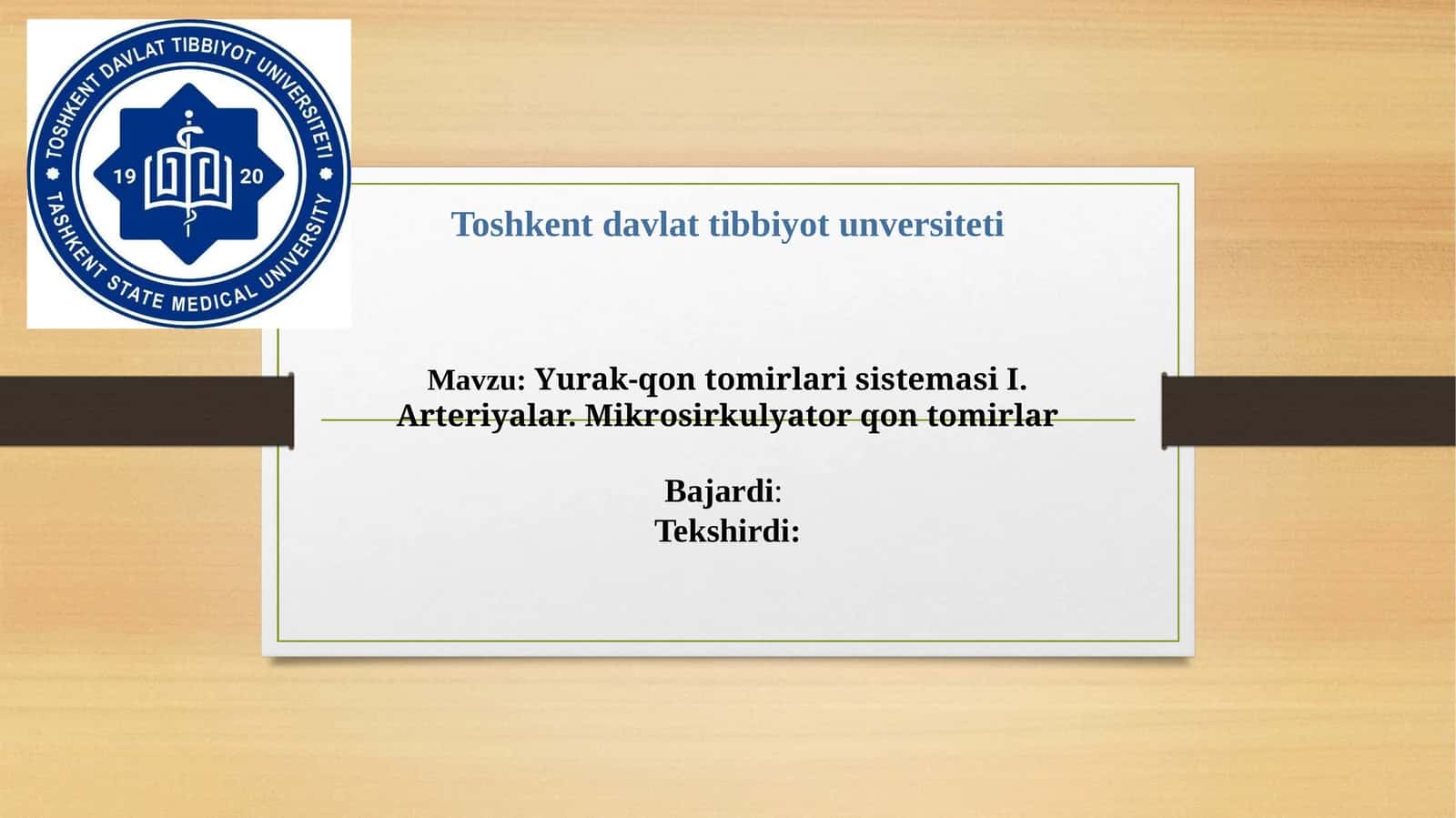 Yurak-qontomirlari sistemasI