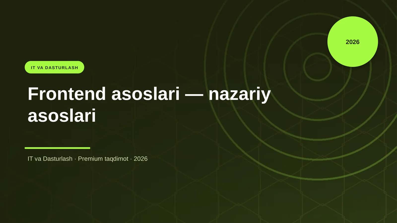 Frontend asoslari - nazariy asoslari