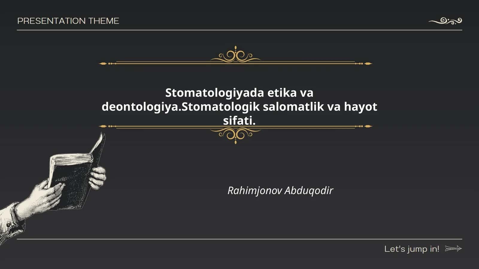 Stomatologiyada Etika va Deontologiya