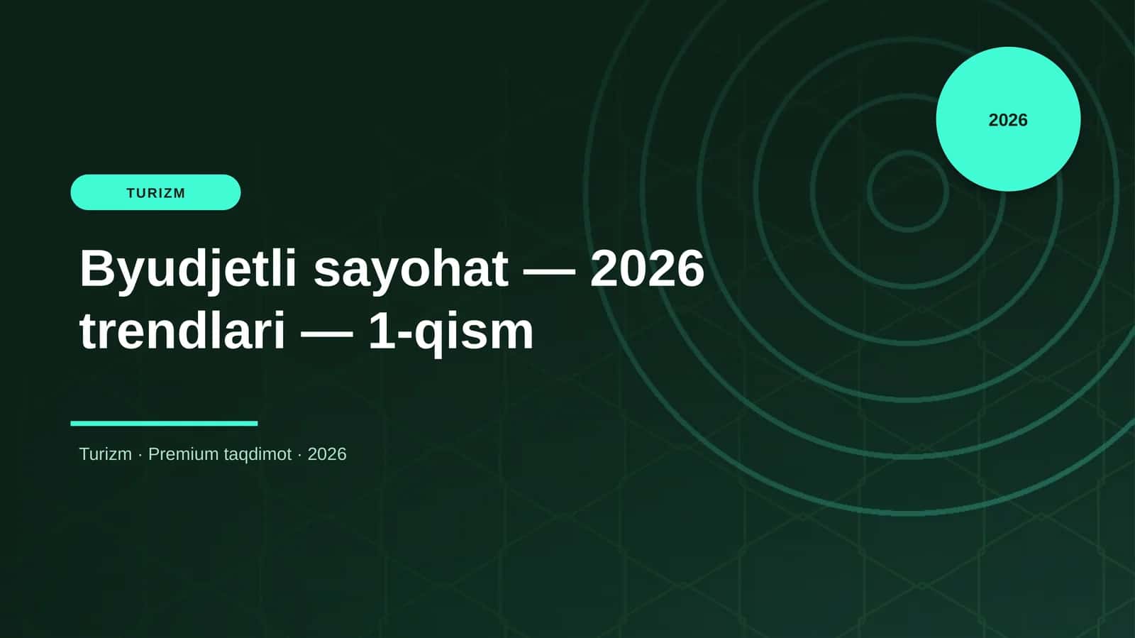 Byudjetli sayohat — 2026 trendlari — 1-qism