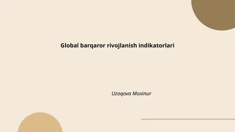 Global barqaror rivojlanish indikatorlari