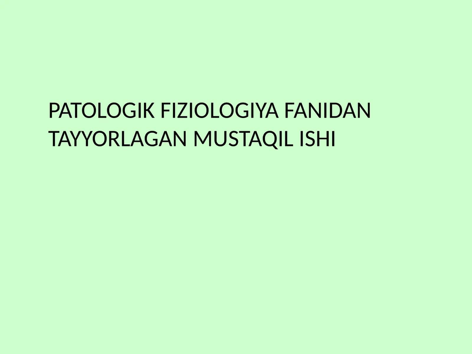 Genetik xastaliklarning molekulyar diagnostikasi asoslari