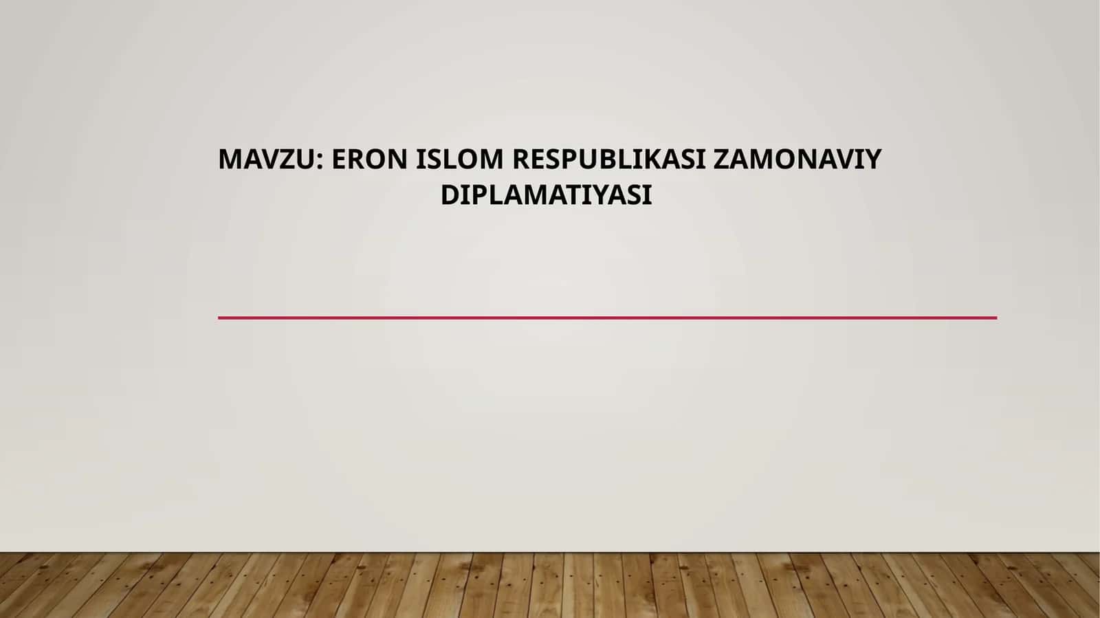 Eron Islom Respublikasi zamonaviy diplomatiyasi