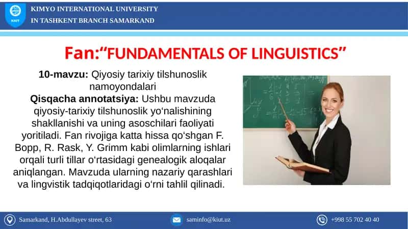 Qiyosiy Tarixiy Tilshunoslik Namoyonlari