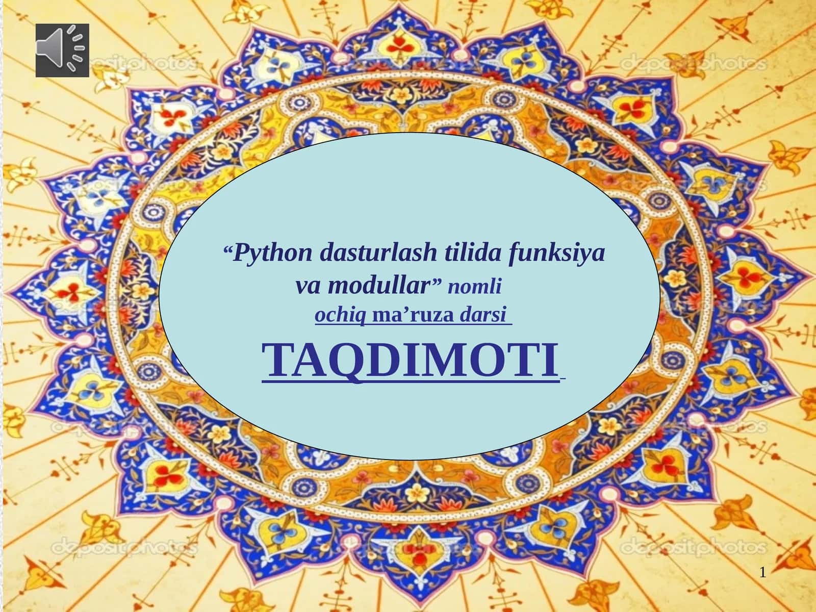 Pythondasturlashtilida funksiya va modullar