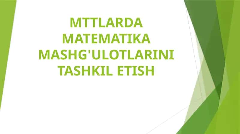 Matematika Mashg'ulotlari