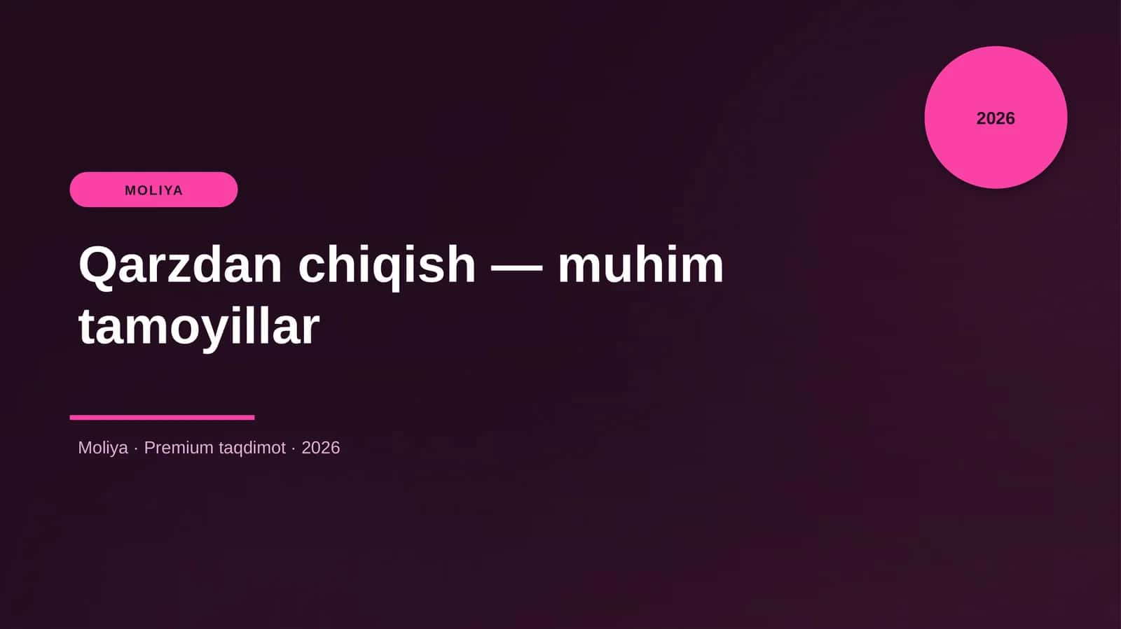 Qarzdan chiqish — muhim tamoyillar