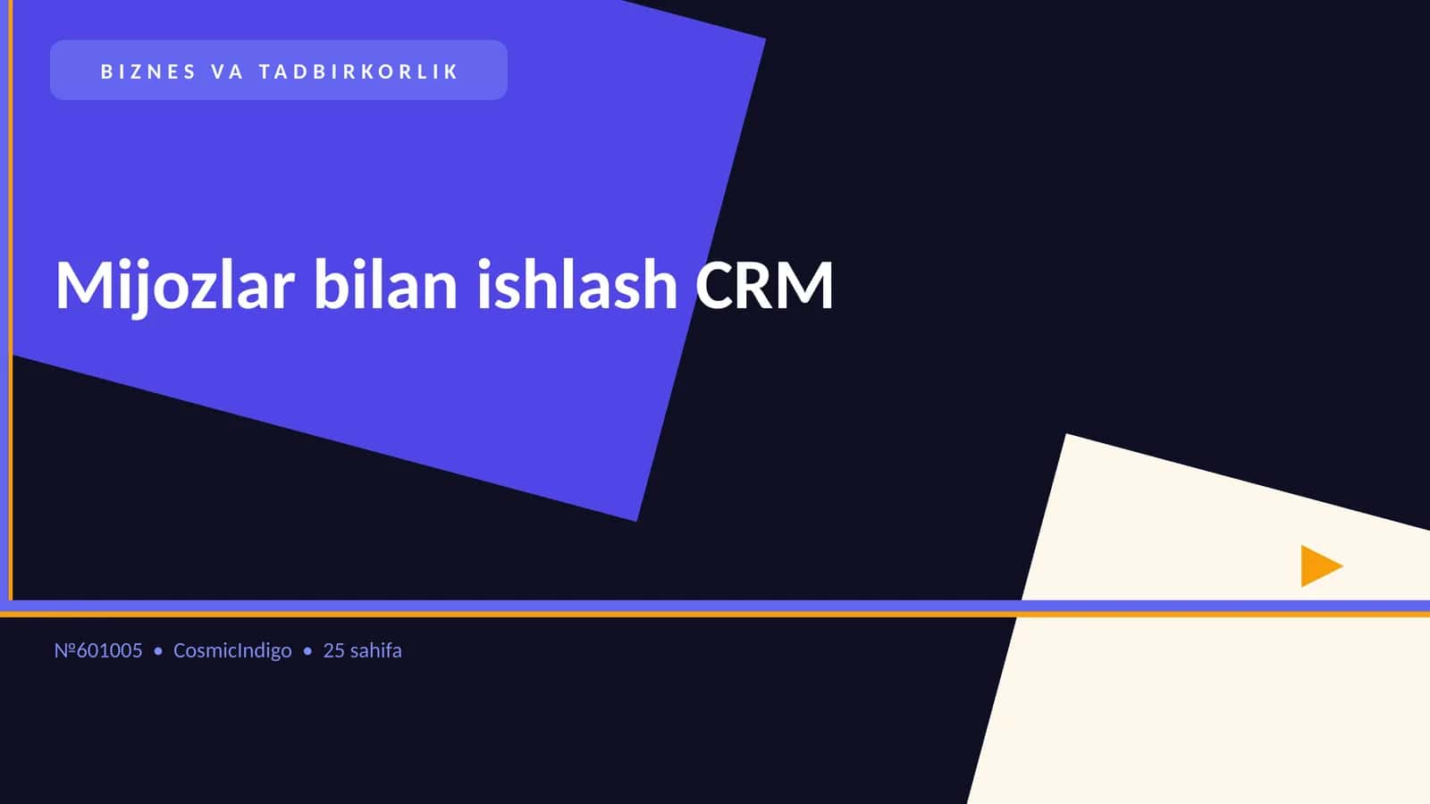 Mijozlar bilan ishlash CRM