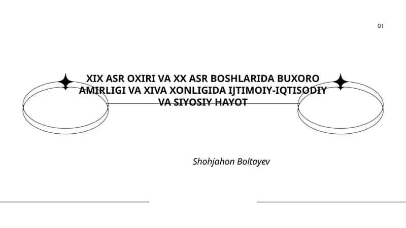 XIX ASR OXIRI VA XX ASR BOSHLARIDA BUXORO AMIRLIGI VA XIVA XONLIGIDA IJTIMOIY-IQTISODIY VA SIYOSIY HAYOT