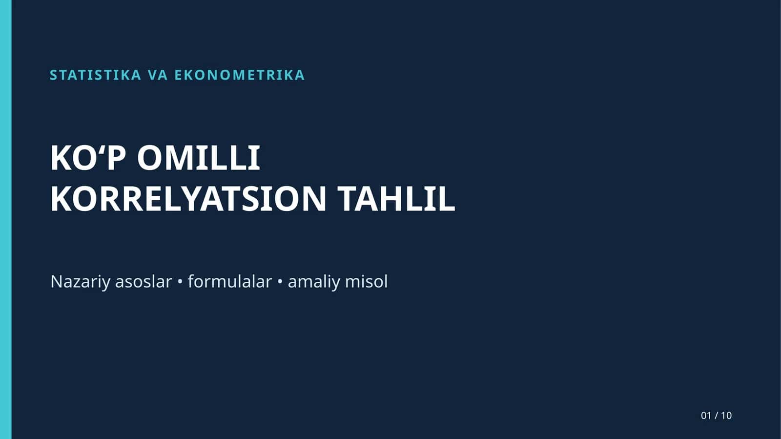 KORRELYATSION TAHLIL