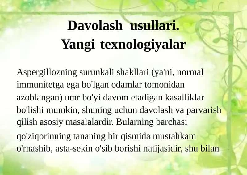 Davolash usullari