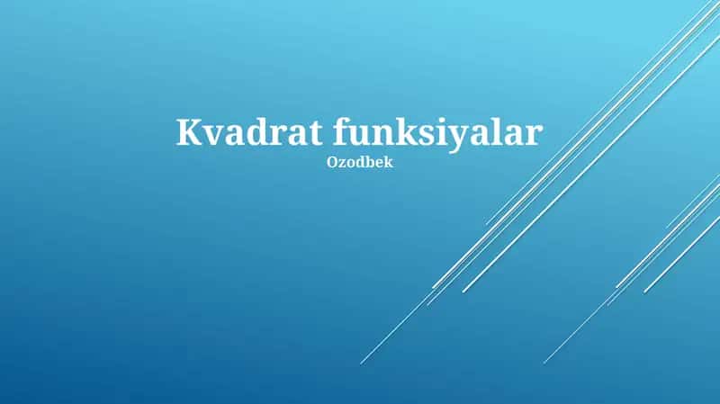 Kvadrat funksiyalar