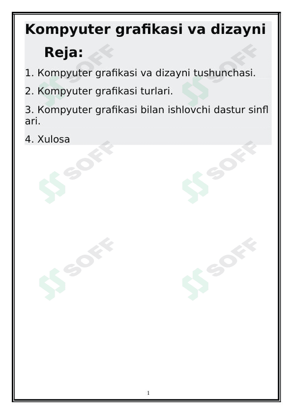 Komputer grafikasi va dizayni