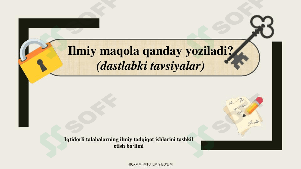 Ilmiy maqola qanday yoziladi?