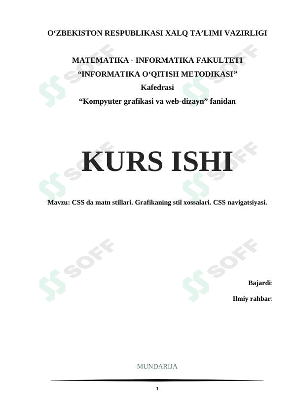 CSS da matn stillari. Grafikaning stil xossalari. CSS navigatsiyasi