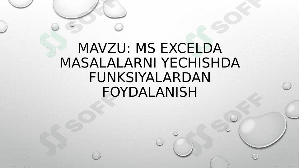 Excelda funksiyalar
