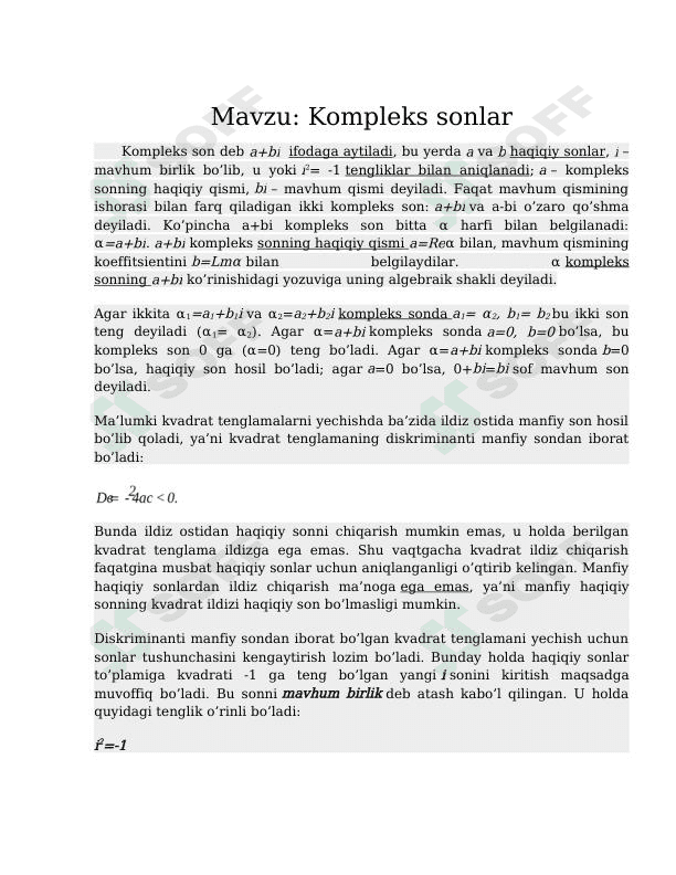 Kompleks sonlar