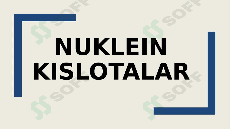 Nuklein kislotalar