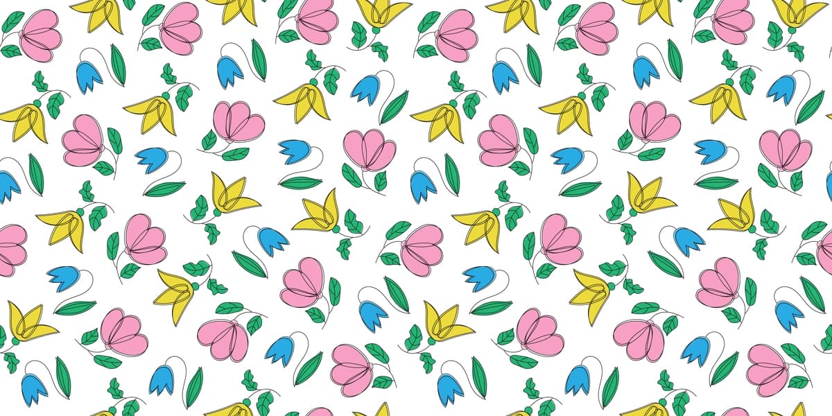 Gul naqshli mavhum gullar barglari choksiz fon rang-barang | Floral pattern abstract flowers leaves seamless background multicolored