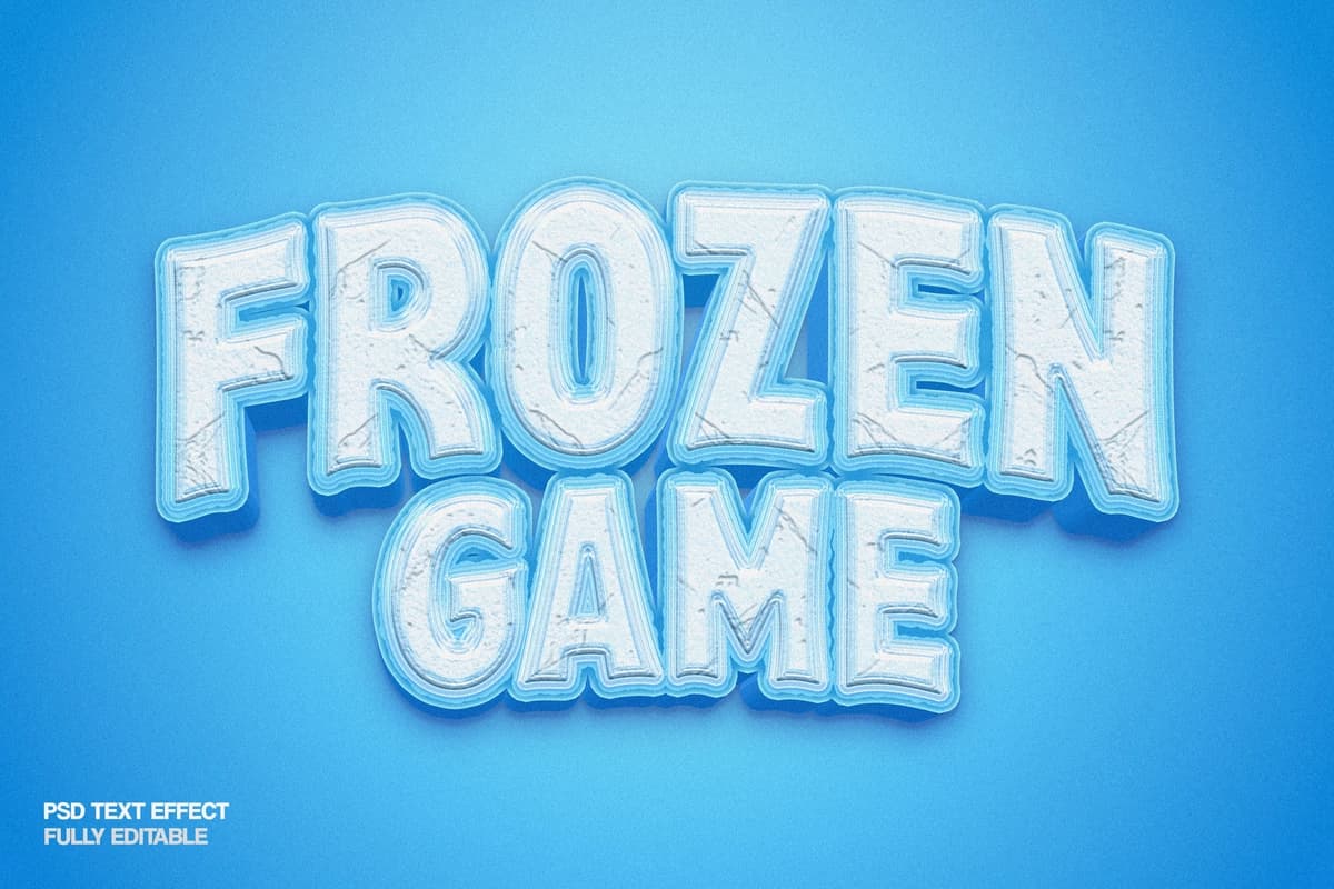 Muzlatilgan o'yin matn effekti | Frozen game text effect