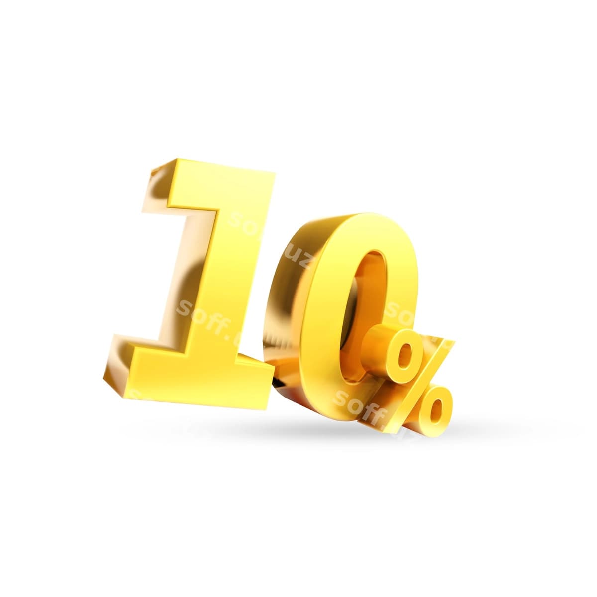O'n oltin ramz uch o'lchovli render | 10 golden symbol 3d render