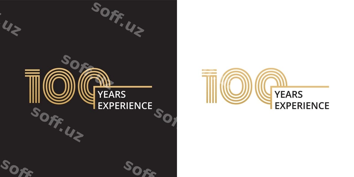 100 yil tajriba banner vektori | 100 years experience banner vector