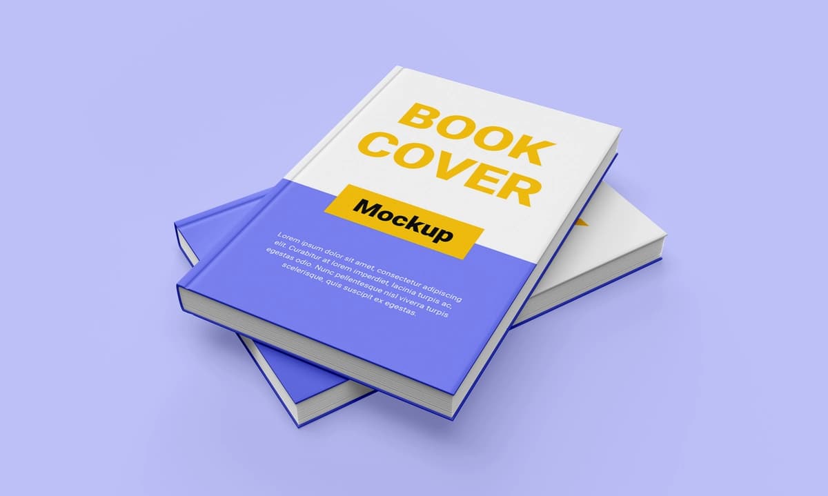 Haqiqiy qattiq muqovali kitob maketi | Realistic hard cover book mockup
