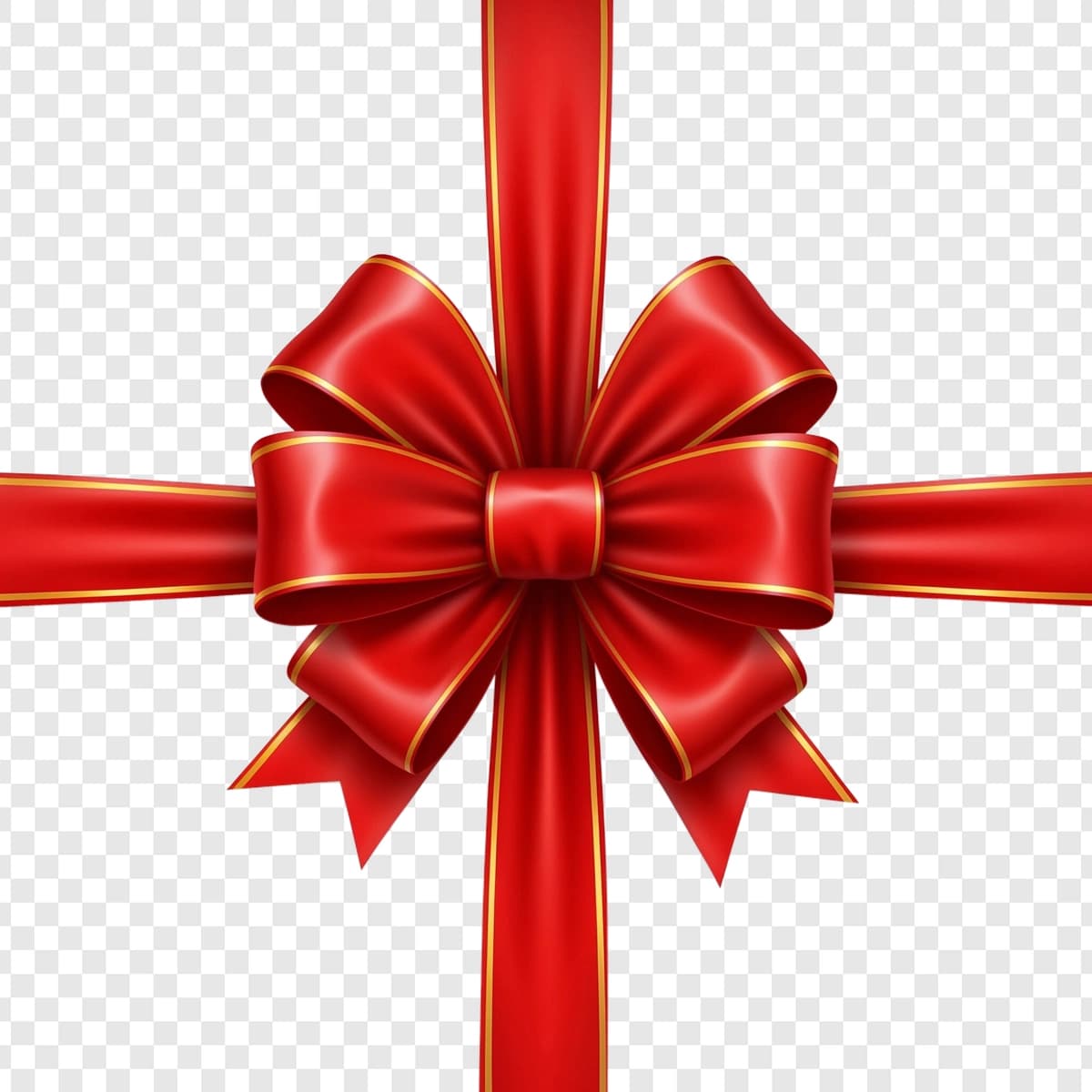Oltin bezakli bayramona qizil lentali bantli lenta | Festive red ribbon bow with gold trim