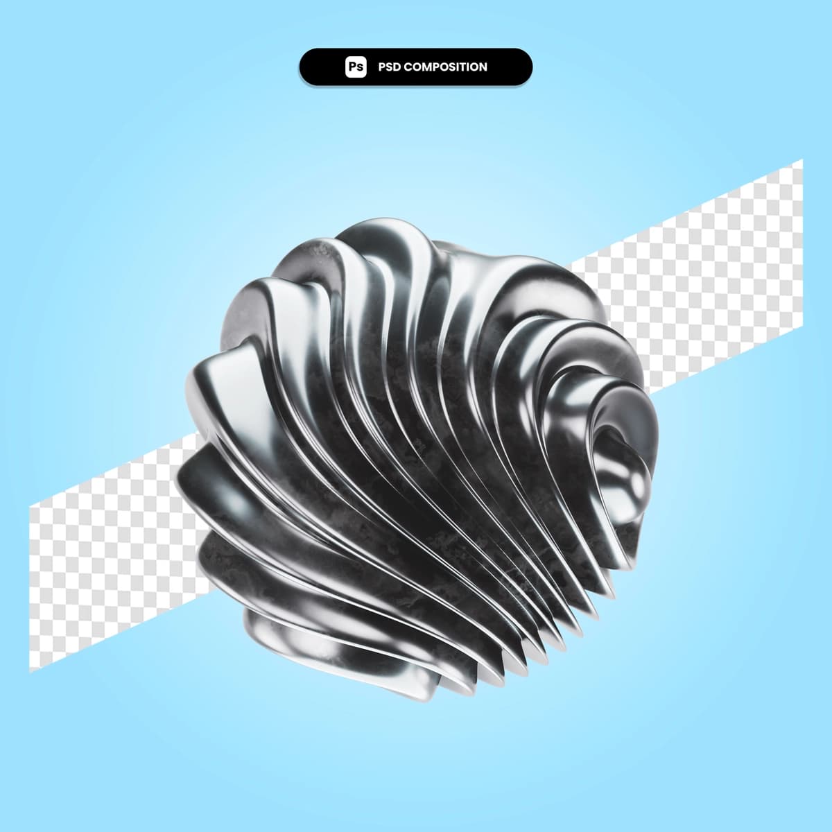 Spiral shar 3D render illyustratsiyasi ajratilgan | Spiral sphere 3d render illustration isolated