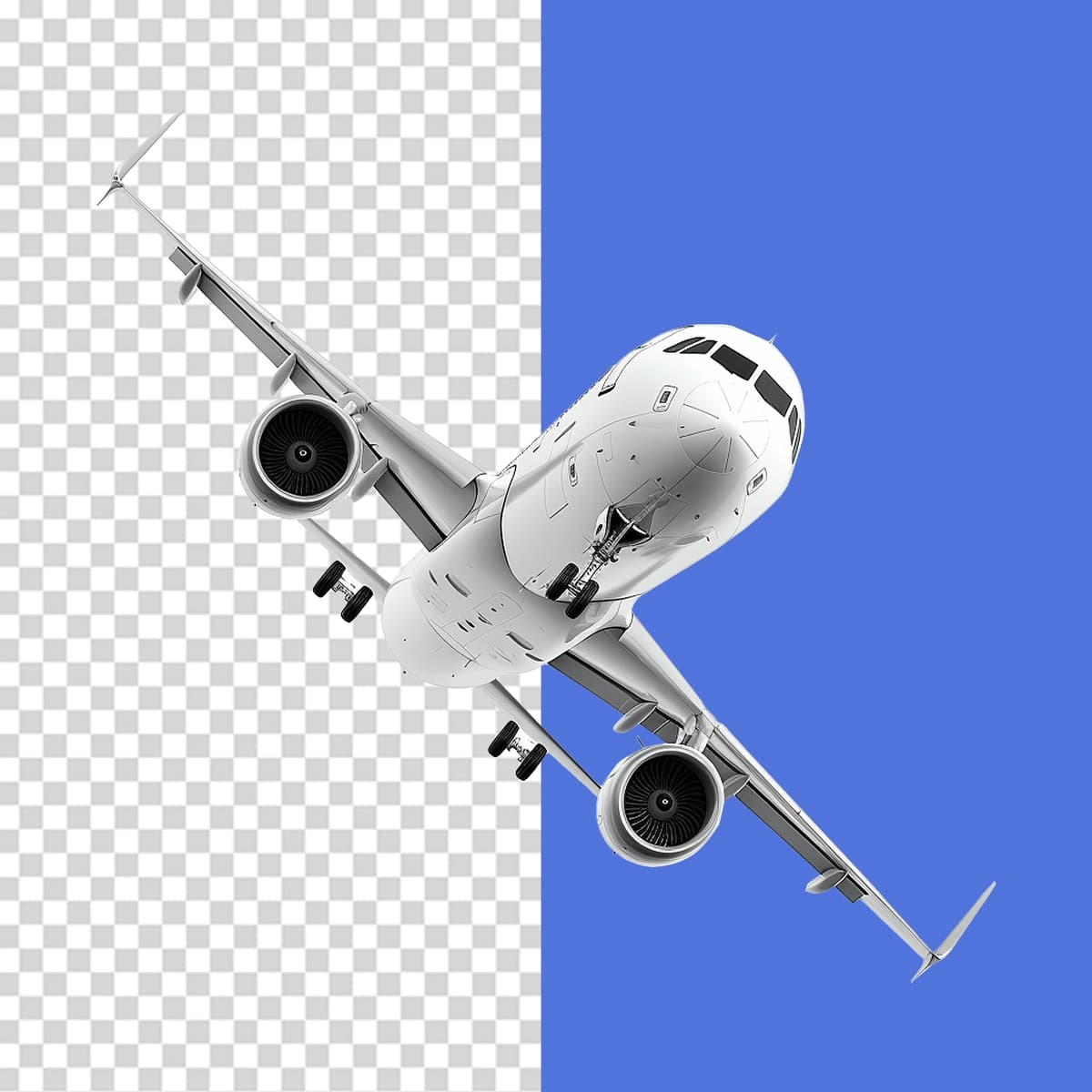 Shaffof fonda uchayotgan samolyot izolyatsiya qilingan | Flying airplane isolated transparent background