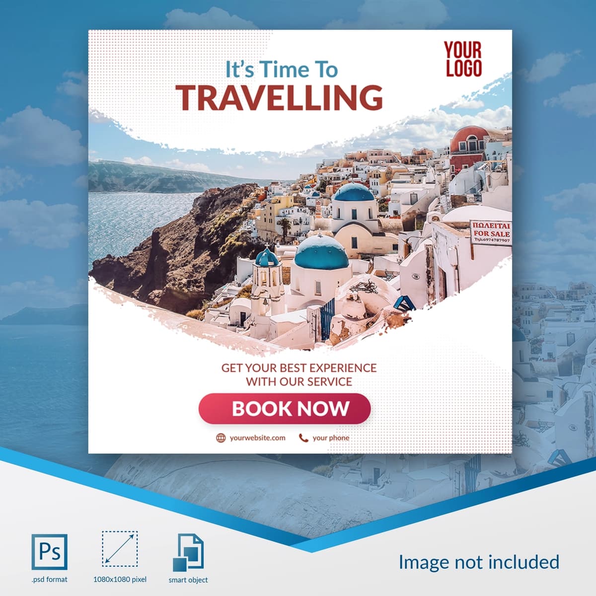 Sayohat uchun maxsus sotiladigan ijtimoiy media shabloni | Traveling special sale social media template