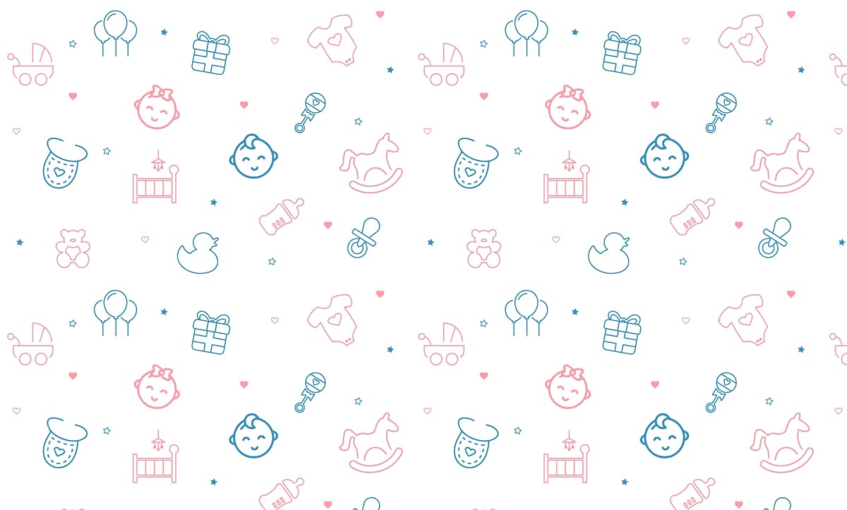 Yangi tug'ilgan chaqaloq dush choksiz naqsh to'qimachilik chop tabrik kartalari | Newborn baby shower seamless pattern textile print greeting cards
