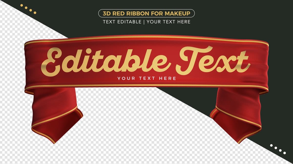 3D render quvnoq Rojdestvo lenta kompozitsiyasi | 3d render merry christmas ribbon composition