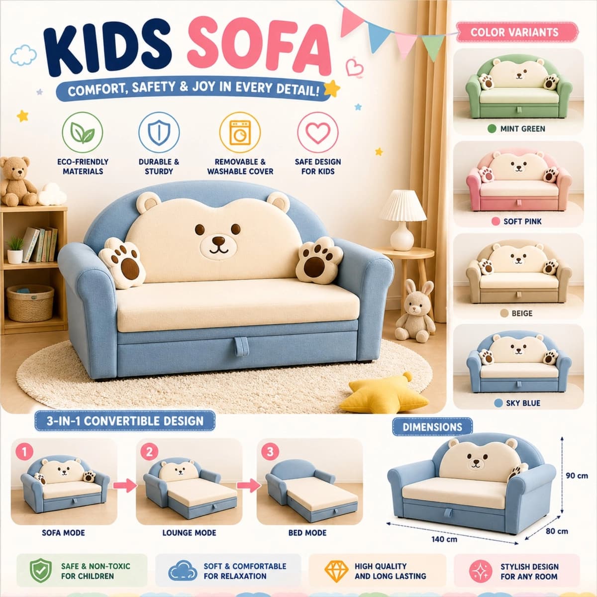 Modern Kids Sofa