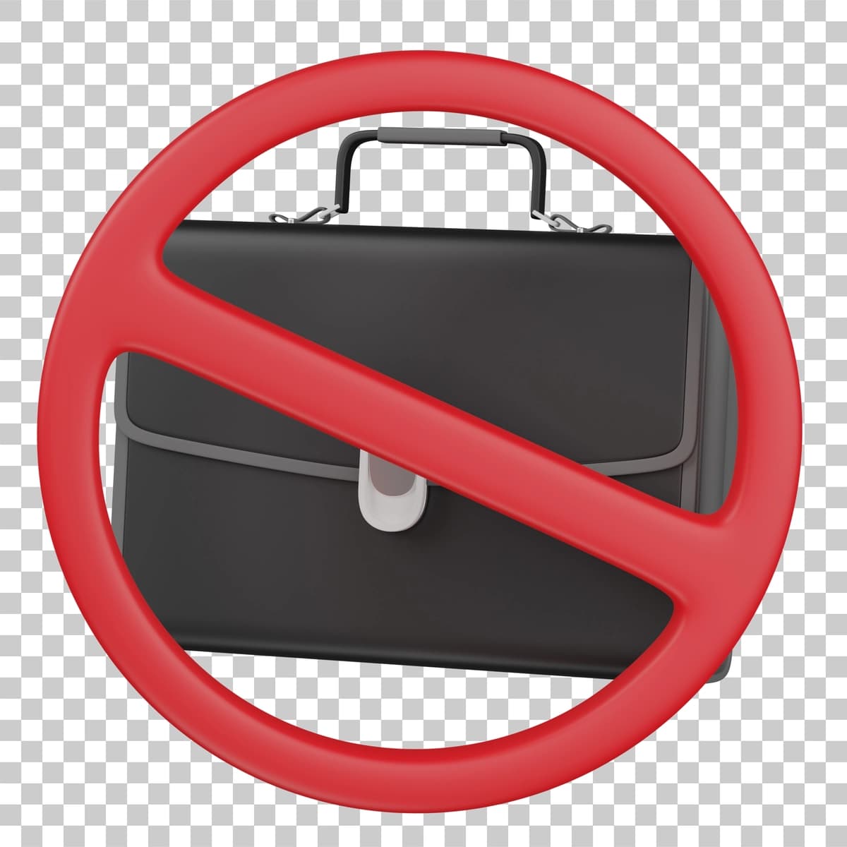 3D render portfeliga ruxsat berilmagan illyustratsiya | 3d render no briefcase allowed illustration